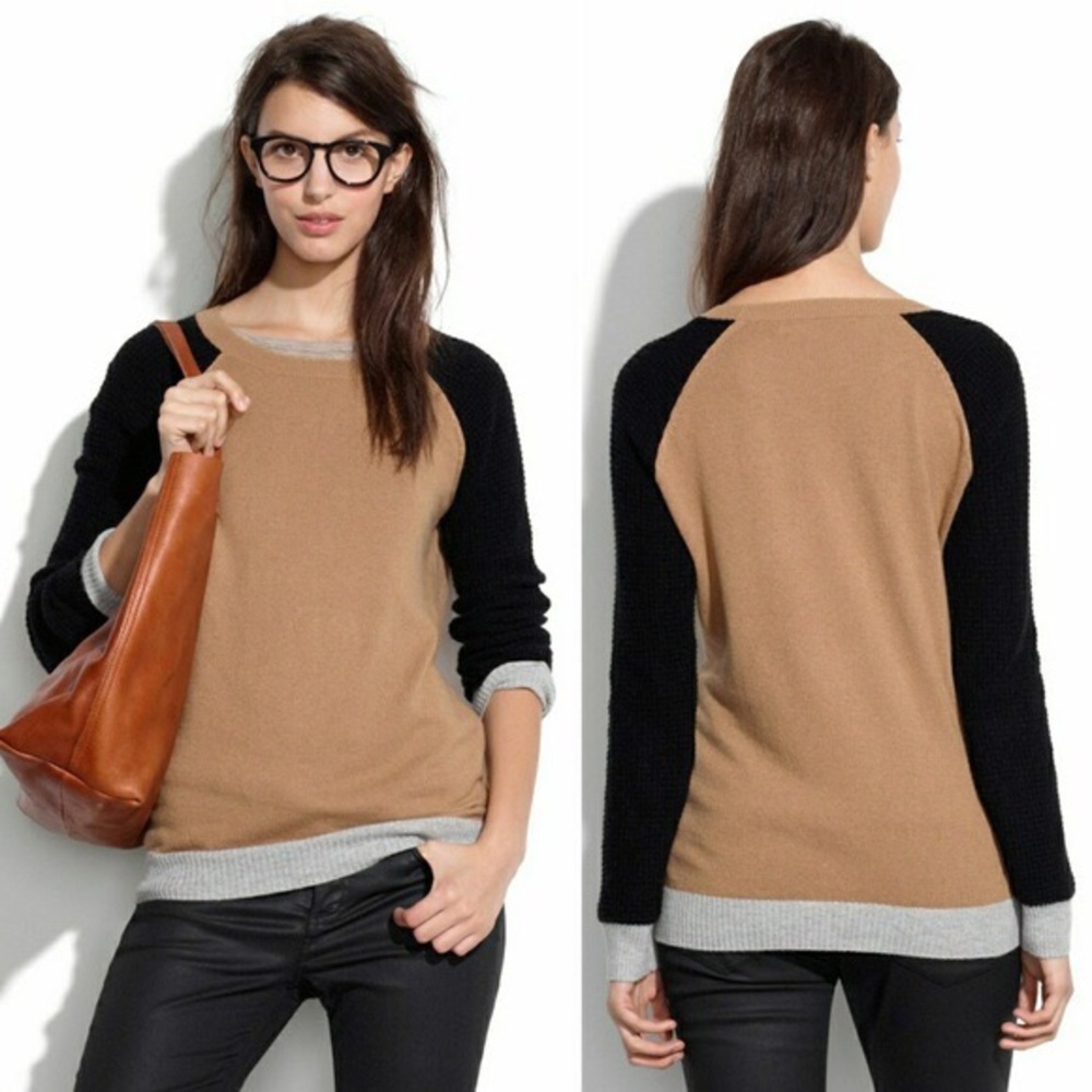 Madewell Waffle Stitch Colorblock Sweater